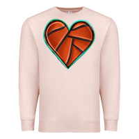 Pale Pink basketball heart Premium Sweatshirt - texasbilliewilder