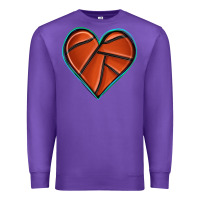Purple basketball heart Premium Sweatshirt - texasbilliewilder