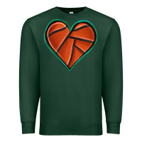 Sports Green basketball heart Premium Sweatshirt - texasbilliewilder