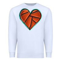 White basketball heart Premium Sweatshirt - texasbilliewilder