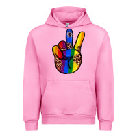 Fuchsia Pink pride leopard peace hand Urban Hoodie - JahusDesignShop