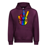 Mauve Wine pride leopard peace hand Urban Hoodie - JahusDesignShop