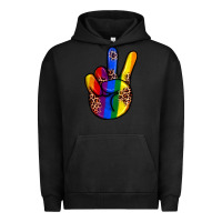 Pigment Black pride leopard peace hand Urban Hoodie - JahusDesignShop