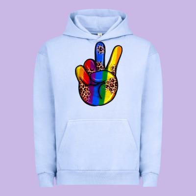 Pride Leopard Peace Hand Urban Hoodie Designed By Jahusdesignshop
