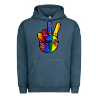 Pigment Midnight Navy pride leopard peace hand Urban Hoodie - JahusDesignShop