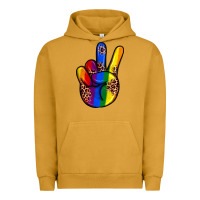Pigment Peanut Butter pride leopard peace hand Urban Hoodie - JahusDesignShop
