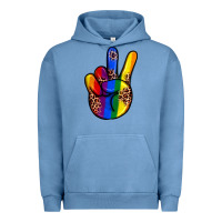 Pigment Pebble Blue pride leopard peace hand Urban Hoodie - JahusDesignShop