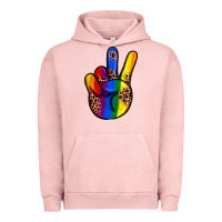 Pigment Salmon pride leopard peace hand Urban Hoodie - JahusDesignShop