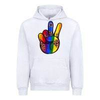White pride leopard peace hand Urban Hoodie - JahusDesignShop