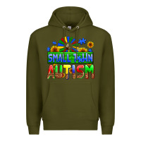 Army Green small town autism Premium Hoodie - AdoDesignShop