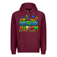 Burgundy small town autism Premium Hoodie - AdoDesignShop