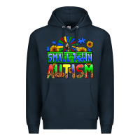 Navy small town autism Premium Hoodie - AdoDesignShop