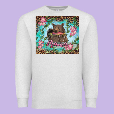 Premium Sweatshirt Mama bear haunting fish floral