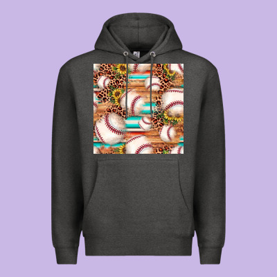 Baseball Leopard Sunflower Seamless Pattern Premium Hoodie Designed By Jahusdesignshop