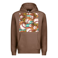 Chestnut baseball leopard sunflower seamless pattern Premium Hoodie - JahusDesignShop