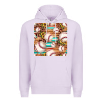 Lilac baseball leopard sunflower seamless pattern Premium Hoodie - JahusDesignShop