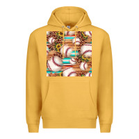 Mustard baseball leopard sunflower seamless pattern Premium Hoodie - JahusDesignShop