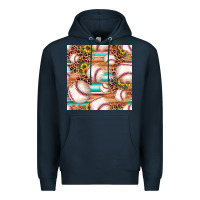 Navy baseball leopard sunflower seamless pattern Premium Hoodie - JahusDesignShop