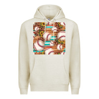 Oatmeal Heather baseball leopard sunflower seamless pattern Premium Hoodie - JahusDesignShop