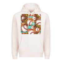 Pale Pink baseball leopard sunflower seamless pattern Premium Hoodie - JahusDesignShop