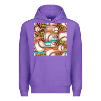 Purple baseball leopard sunflower seamless pattern Premium Hoodie - JahusDesignShop