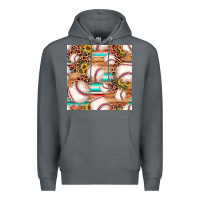 Rock baseball leopard sunflower seamless pattern Premium Hoodie - JahusDesignShop