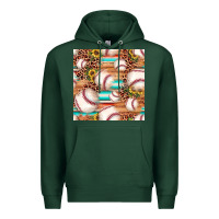 Sports Green baseball leopard sunflower seamless pattern Premium Hoodie - JahusDesignShop