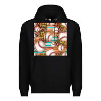 Black baseball leopard sunflower seamless pattern Premium Hoodie - JahusDesignShop