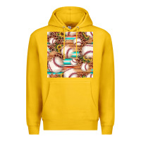 Lemon baseball leopard sunflower seamless pattern Premium Hoodie - JahusDesignShop