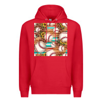 Red baseball leopard sunflower seamless pattern Premium Hoodie - JahusDesignShop
