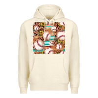 Sandshell baseball leopard sunflower seamless pattern Premium Hoodie - JahusDesignShop
