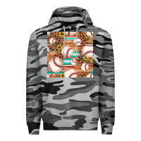 Slate Camo baseball leopard sunflower seamless pattern Premium Hoodie - JahusDesignShop