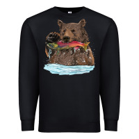 Black mama bear haunting fish Premium Sweatshirt - RanaPortraitStore