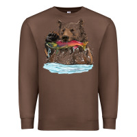 Chestnut mama bear haunting fish Premium Sweatshirt - RanaPortraitStore