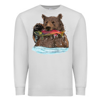 Dove Grey mama bear haunting fish Premium Sweatshirt - RanaPortraitStore