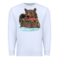 White mama bear haunting fish Premium Sweatshirt - RanaPortraitStore