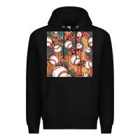 Black baseball leopard seamless pattern Premium Hoodie - JahusDesignShop
