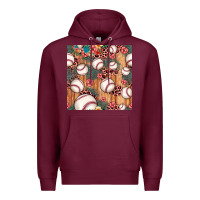 Burgundy baseball leopard seamless pattern Premium Hoodie - JahusDesignShop