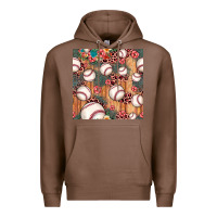 Chestnut baseball leopard seamless pattern Premium Hoodie - JahusDesignShop