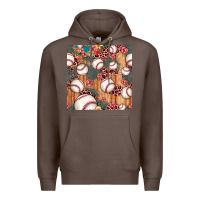 Coffee baseball leopard seamless pattern Premium Hoodie - JahusDesignShop