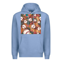 Colony Blue baseball leopard seamless pattern Premium Hoodie - JahusDesignShop