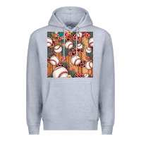 Heather Grey baseball leopard seamless pattern Premium Hoodie - JahusDesignShop