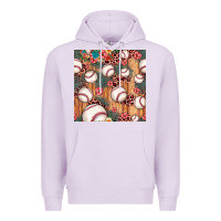 Lilac baseball leopard seamless pattern Premium Hoodie - JahusDesignShop