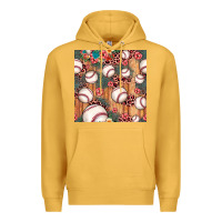 Mustard baseball leopard seamless pattern Premium Hoodie - JahusDesignShop