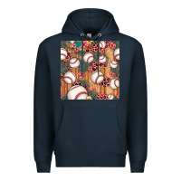 Navy baseball leopard seamless pattern Premium Hoodie - JahusDesignShop