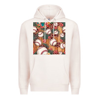 Pale Pink baseball leopard seamless pattern Premium Hoodie - JahusDesignShop