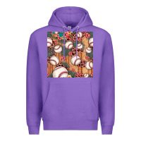 Purple baseball leopard seamless pattern Premium Hoodie - JahusDesignShop