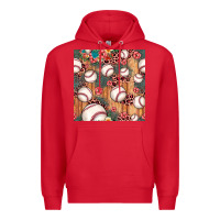Red baseball leopard seamless pattern Premium Hoodie - JahusDesignShop