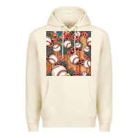 Sandshell baseball leopard seamless pattern Premium Hoodie - JahusDesignShop