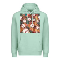 Seafoam baseball leopard seamless pattern Premium Hoodie - JahusDesignShop